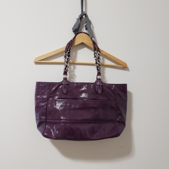 Authentic Patent Coach Shoulder Tote - Picture 2 of 4
